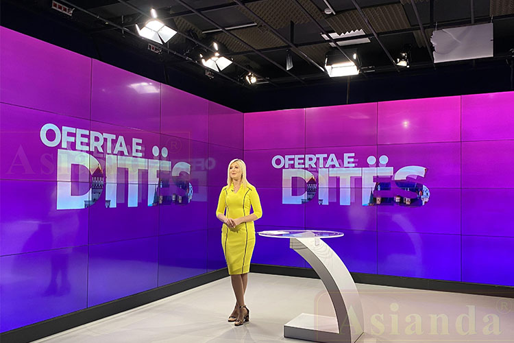 lcd video wall tv studio case in Albania Tirana