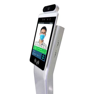 face recognition remperature kiosk with floor standing display yxd-f8