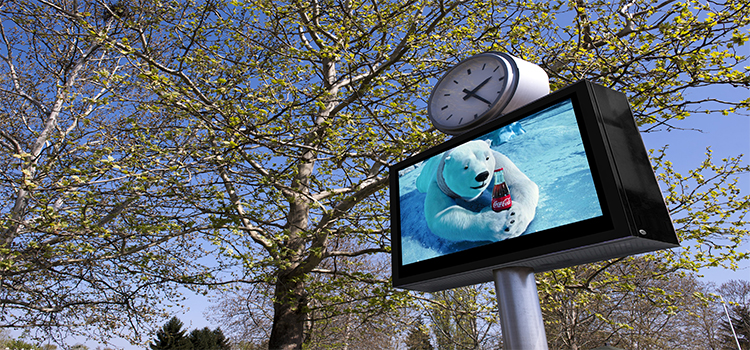 Outdoor digital signage for bus station