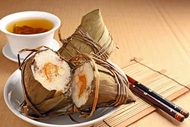 Eating Traditional Food Zongzi