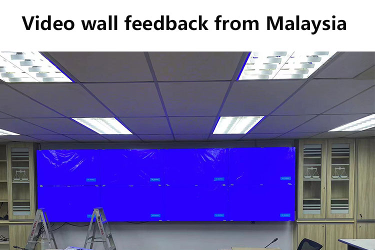 video wall case feedback from Malaysia 2x4 55 inch 3.5m bezel 