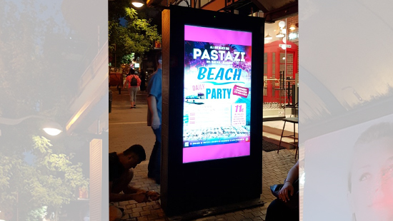 YXD65S-DWP IP65 65 inch Single Side Outdoor Standing Digital Signage