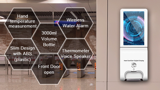 21.5 inch IPS Screen Hand Sanitizer Dispenser Digital Signage