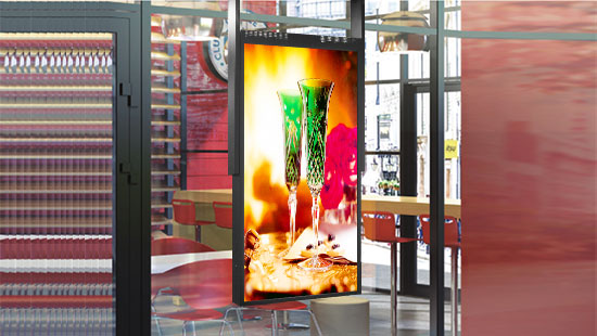 55inch Dual sides digital window display 2500 nits/700 nits