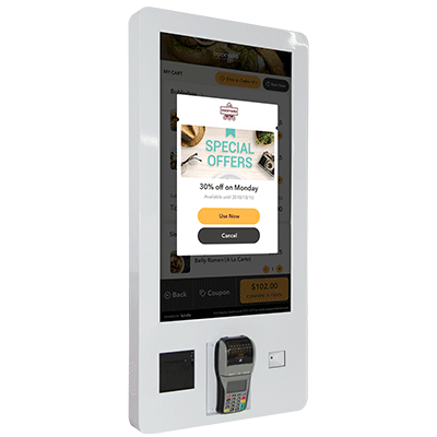 27 Inch Smart Touchpay Self-service Payment Kiosk for advertising digital signage