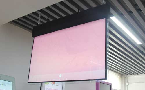 43 Inch TFT Panel Ultra Thin Double Sided Transparent Glass Android Hanging Advertisng Player
