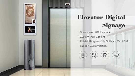 Wall Mounted Elevator Digital Signage Indoor LCD Screen