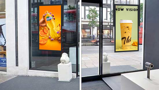 55inch Dual sides digital window display 2500 nits/700 nits