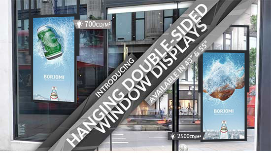 55inch Dual sides digital window display 2500 nits/700 nits