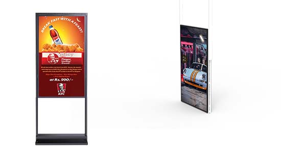 Dual sides digital window display 3000 nits/700 nits