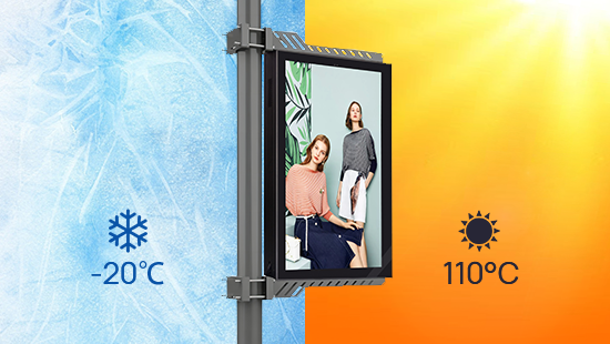 Bonded YXD43S-LP IP67 double sided Pole outdoor digital signage