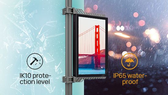 Bonded YXD43S-LP IP67 double sided Pole outdoor digital signage